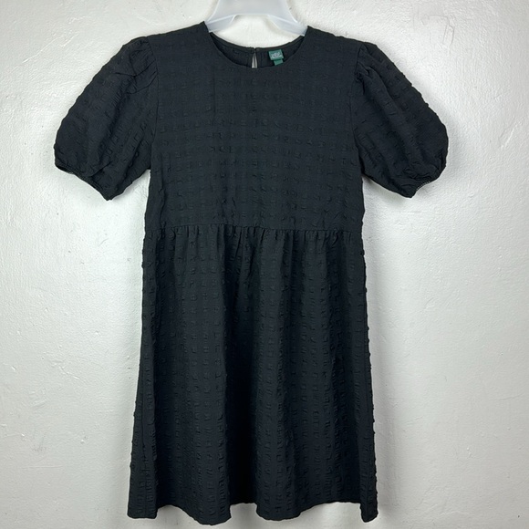 Wild Fable Black Textured Dress SMALL short sleeves boho party festival hippie - Picture 1 of 10